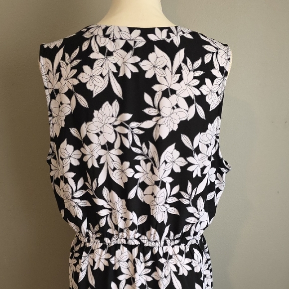 41 Hawthorn Floral Sleeveless Summer Dress Black and White XL - Picture 5 of 8